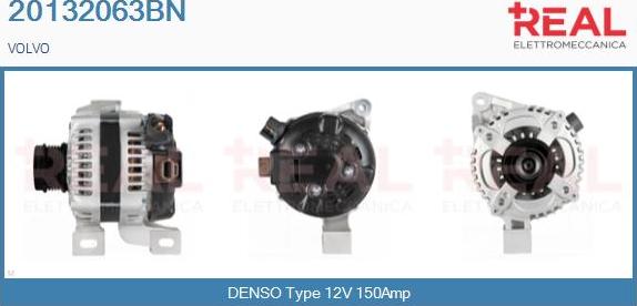 REAL 20132063BN - Alternator autospares.lv