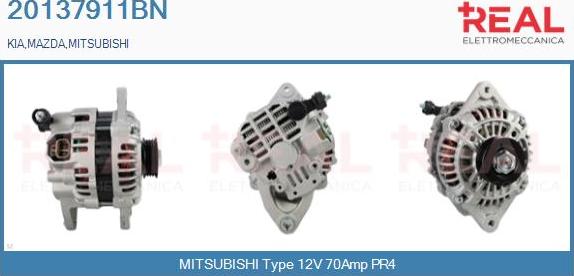 REAL 20137911BN - Alternator autospares.lv