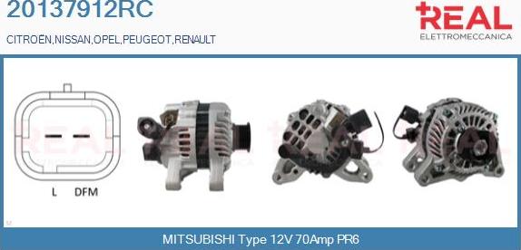 REAL 20137912RC - Alternator autospares.lv