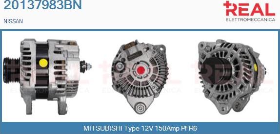 REAL 20137983BN - Alternator autospares.lv