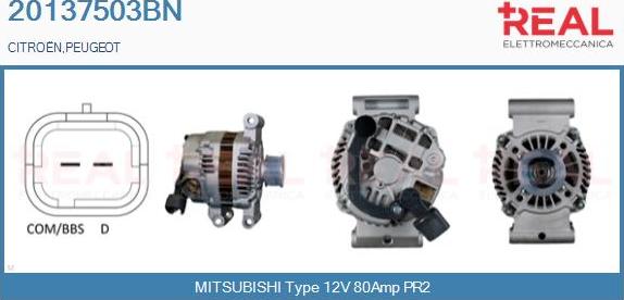 REAL 20137503BN - Alternator autospares.lv