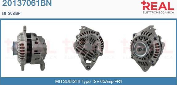 REAL 20137061BN - Alternator autospares.lv