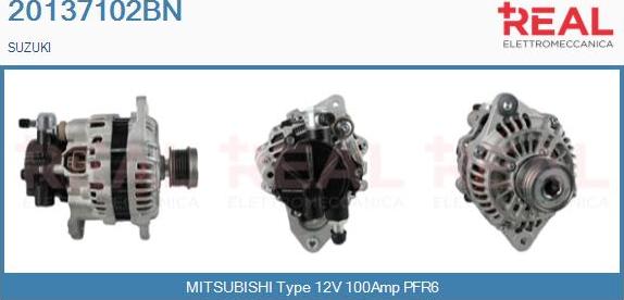 REAL 20137102BN - Alternator autospares.lv