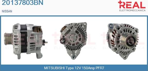 REAL 20137803BN - Alternator autospares.lv