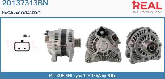 REAL 20137313BN - Alternator autospares.lv