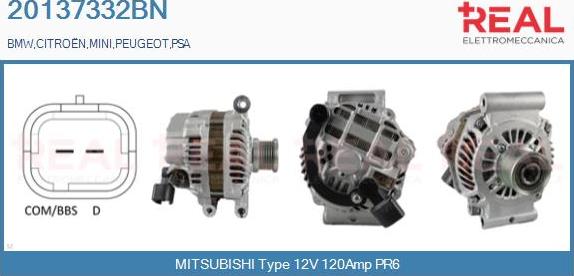 REAL 20137332BN - Alternator autospares.lv