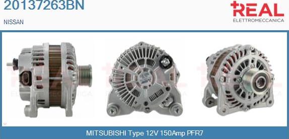 REAL 20137263BN - Alternator autospares.lv