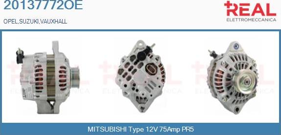 REAL 20137772OE - Alternator autospares.lv