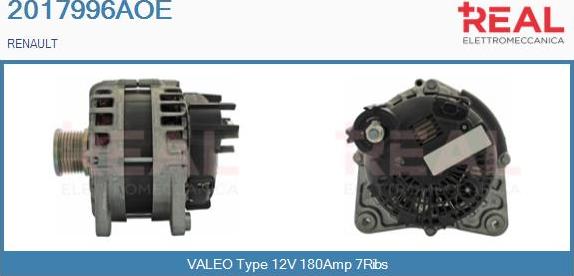 REAL 2017996AOE - Alternator autospares.lv