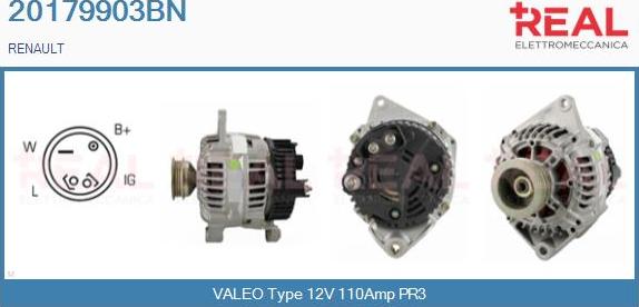 REAL 20179903BN - Alternator autospares.lv