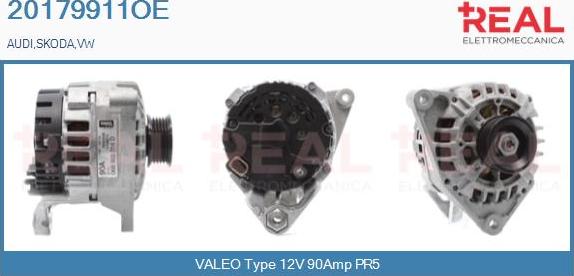 REAL 20179911OE - Alternator autospares.lv