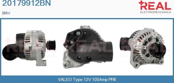 REAL 20179912BN - Alternator autospares.lv