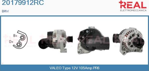 REAL 20179912RC - Alternator autospares.lv