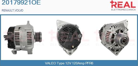 REAL 20179921OE - Alternator autospares.lv