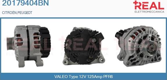 REAL 20179404BN - Alternator autospares.lv