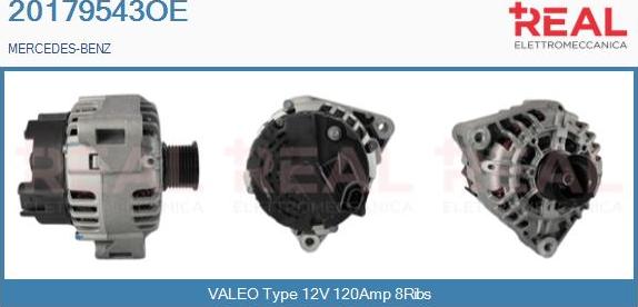 REAL 20179543OE - Alternator autospares.lv