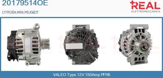 REAL 20179514OE - Alternator autospares.lv