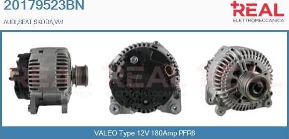 REAL 20179523BN - Alternator autospares.lv