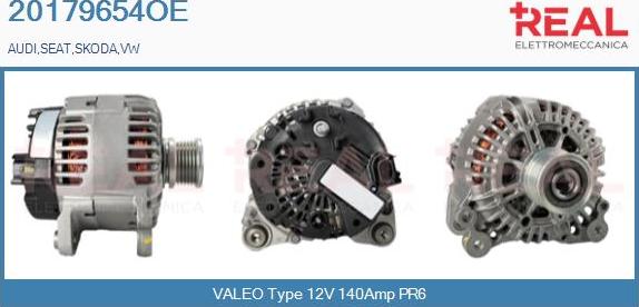 REAL 20179654OE - Alternator autospares.lv