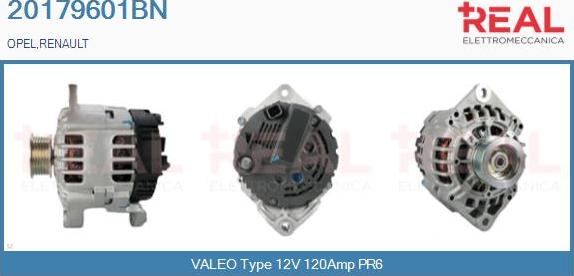 REAL 20179601BN - Alternator autospares.lv