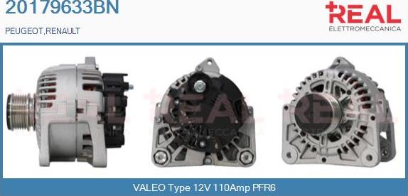 REAL 20179633BN - Alternator autospares.lv