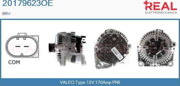 REAL 20179623OE - Alternator autospares.lv