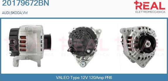 REAL 20179672BN - Alternator autospares.lv