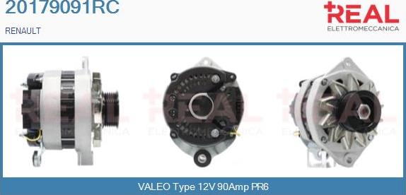 REAL 20179091RC - Alternator autospares.lv