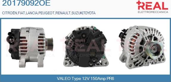 REAL 20179092OE - Alternator autospares.lv