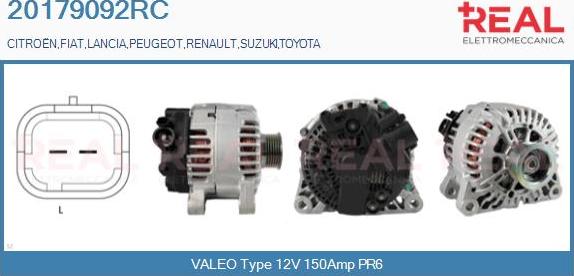 REAL 20179092RC - Alternator autospares.lv