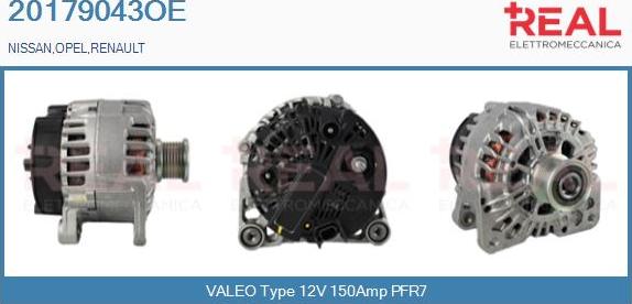 REAL 20179043OE - Alternator autospares.lv