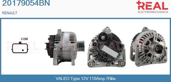 REAL 20179054BN - Alternator autospares.lv