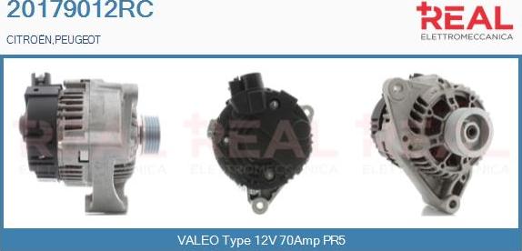 REAL 20179012RC - Alternator autospares.lv