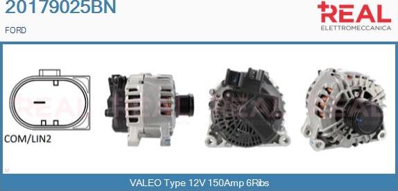 REAL 20179025BN - Alternator autospares.lv