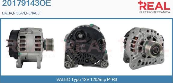 REAL 20179143OE - Alternator autospares.lv