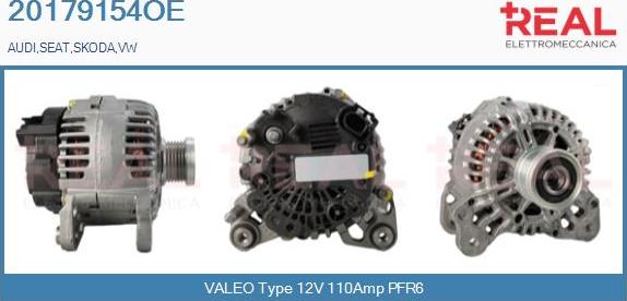 REAL 20179154OE - Alternator autospares.lv