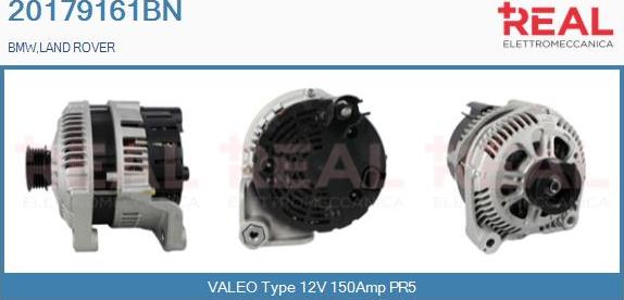 REAL 20179161BN - Alternator autospares.lv