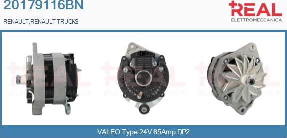 REAL 20179116BN - Alternator autospares.lv