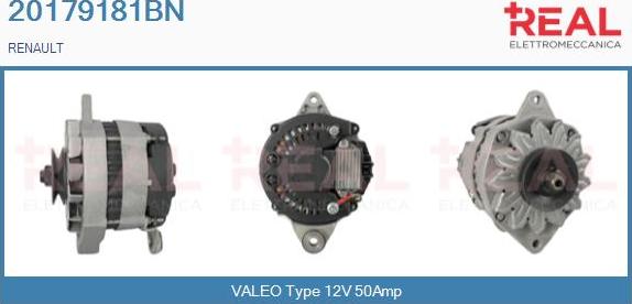 REAL 20179181BN - Alternator autospares.lv