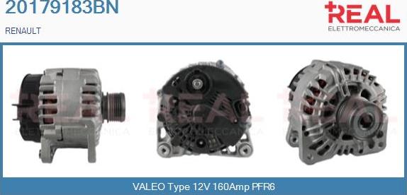 REAL 20179183BN - Alternator autospares.lv