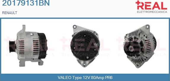 REAL 20179131BN - Alternator autospares.lv