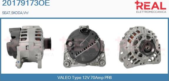 REAL 20179173OE - Alternator autospares.lv