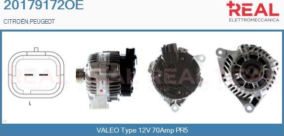 REAL 20179172OE - Alternator autospares.lv