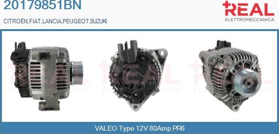 REAL 20179851BN - Alternator autospares.lv