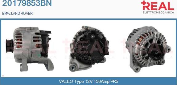 REAL 20179853BN - Alternator autospares.lv