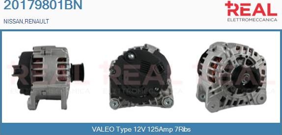 REAL 20179801BN - Alternator autospares.lv