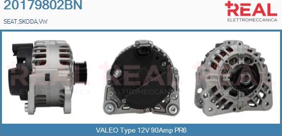 REAL 20179802BN - Alternator autospares.lv