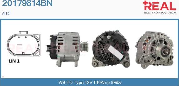 REAL 20179814BN - Alternator autospares.lv