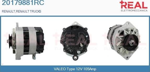 REAL 20179881RC - Alternator autospares.lv