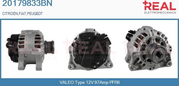 REAL 20179833BN - Alternator autospares.lv